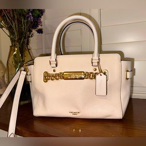 White Leather Coach Purse